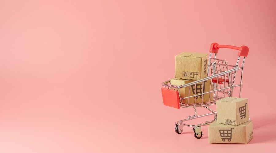 カートと段ボールのミニチュア