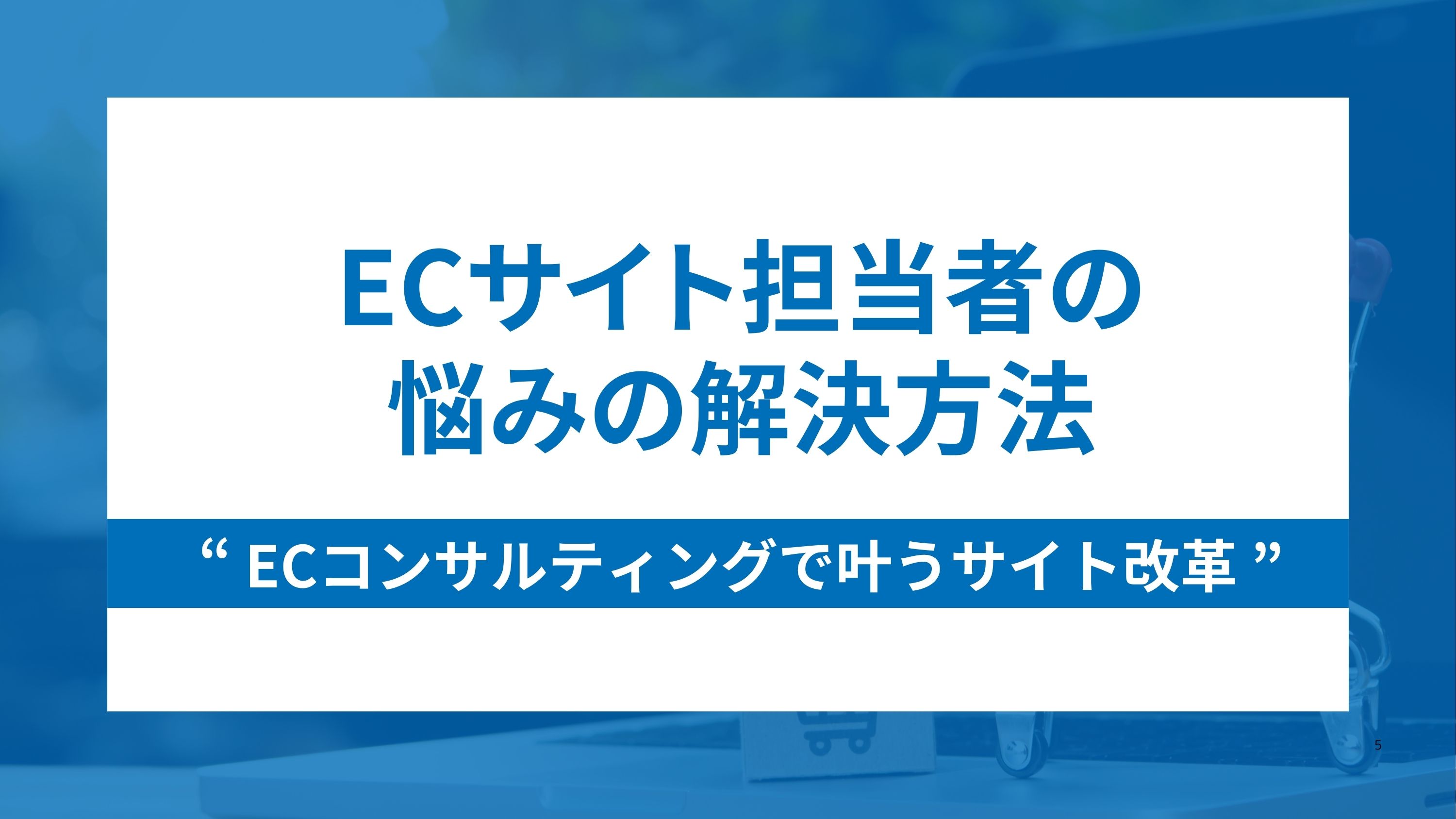 ECサイト担当者の悩みと運営の課題をスッキリ解決する方法