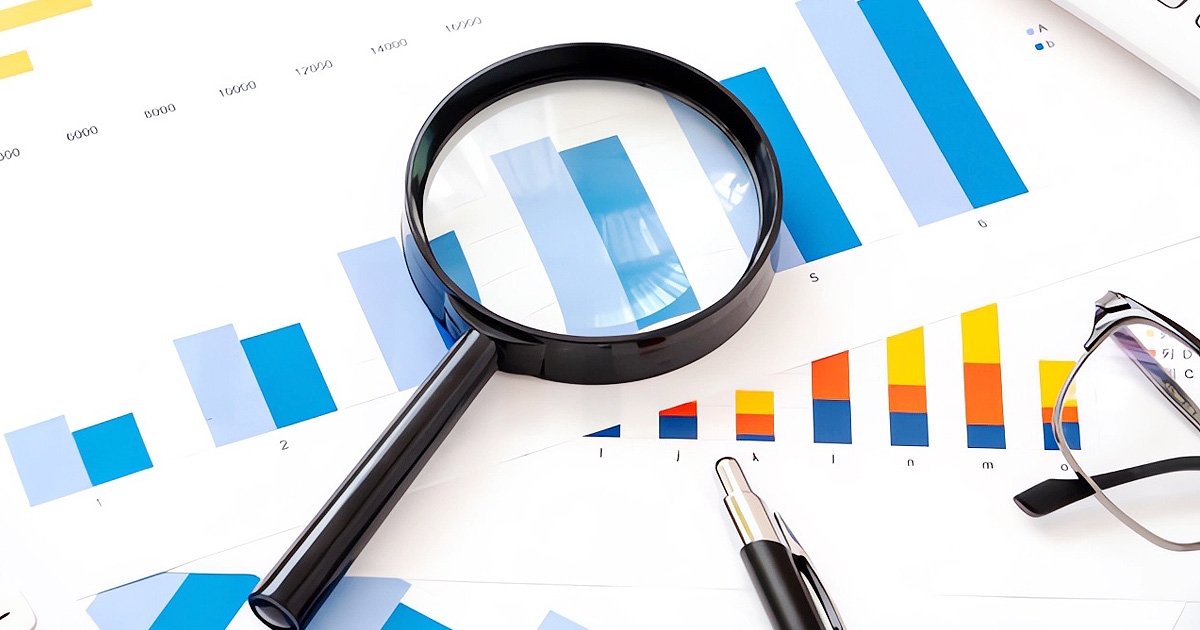 グラフと虫眼鏡