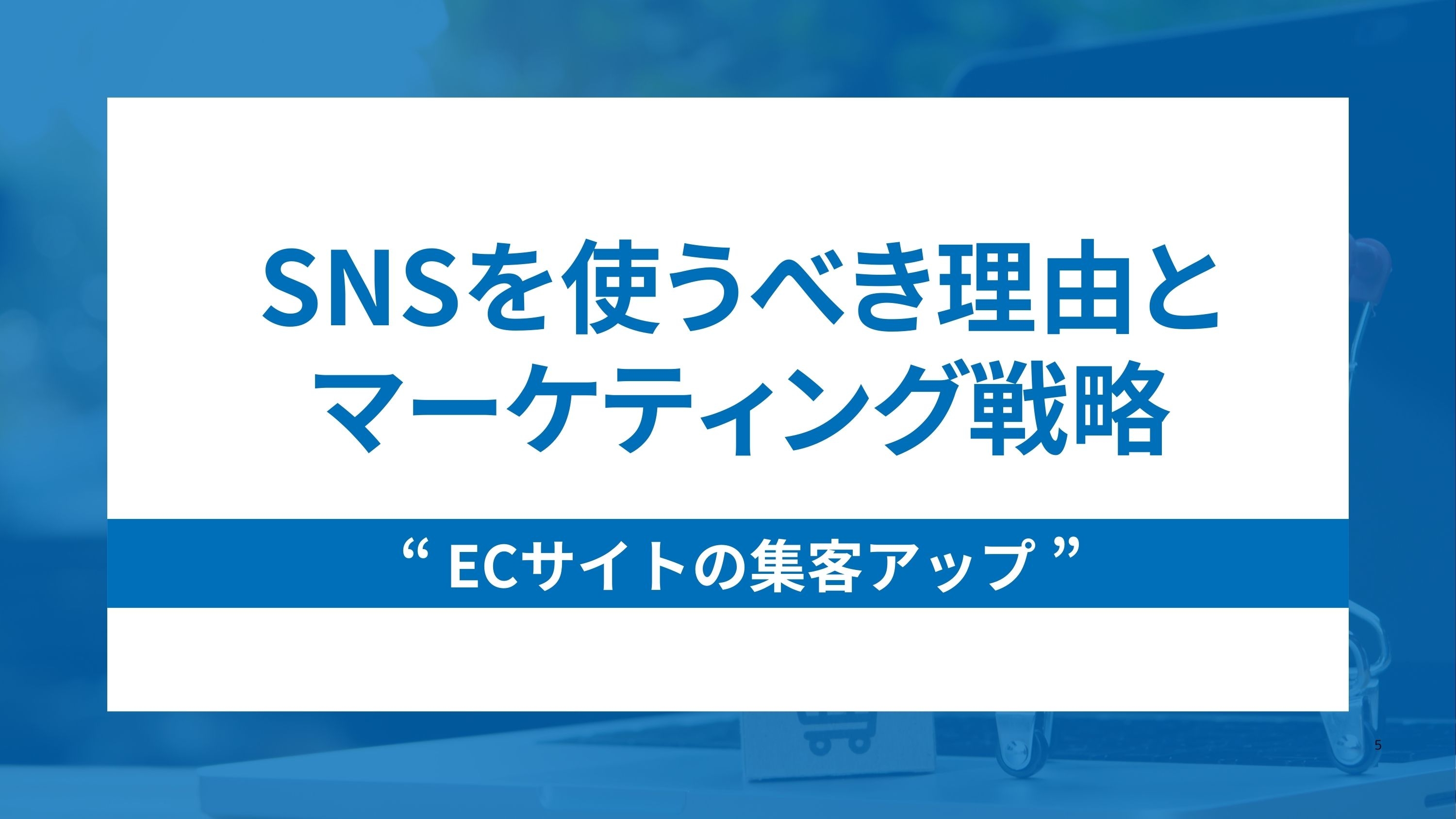 ECサイトが集客にSNSを取り入れるべき理由とマーケティング戦略