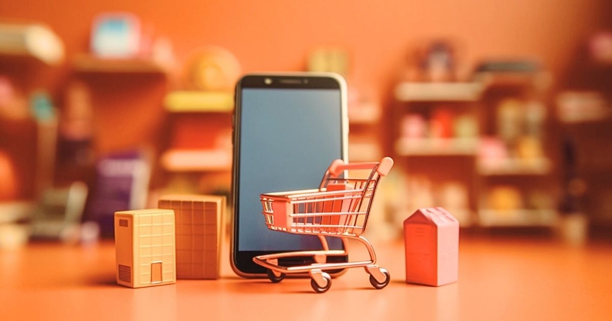 スマートフォンとショッピングカート