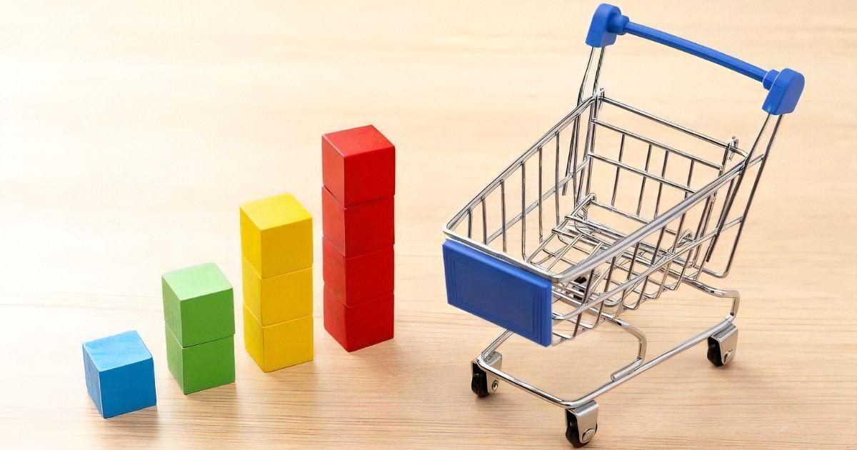 グラフとショッピングカート